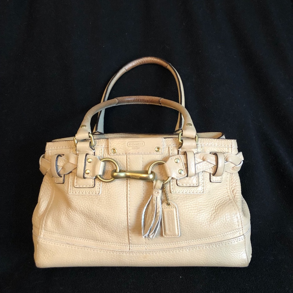 Coach Authentic handbag bag purse leather tan